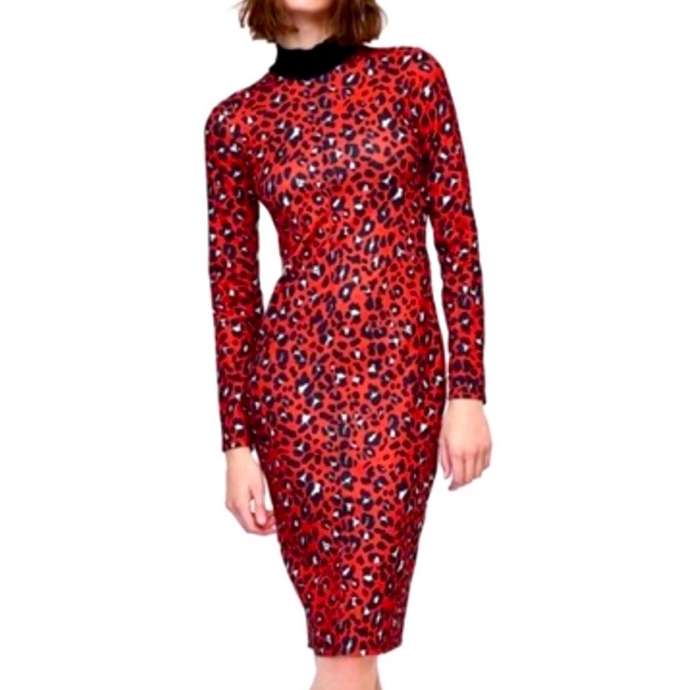Zara leopard print dress.